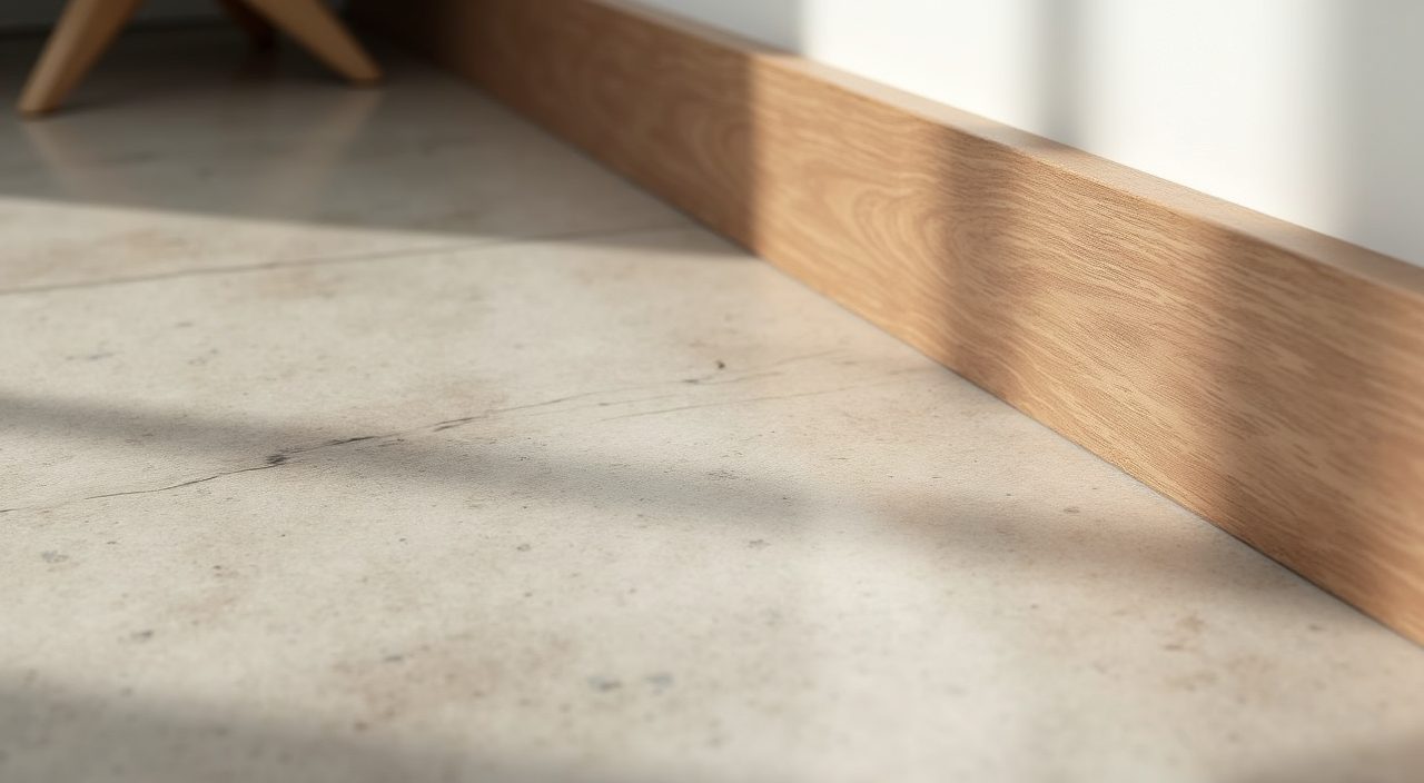 Close-up of large-format porcelain floor tiles and wood-look laminate finish in a Singapore BTO living room