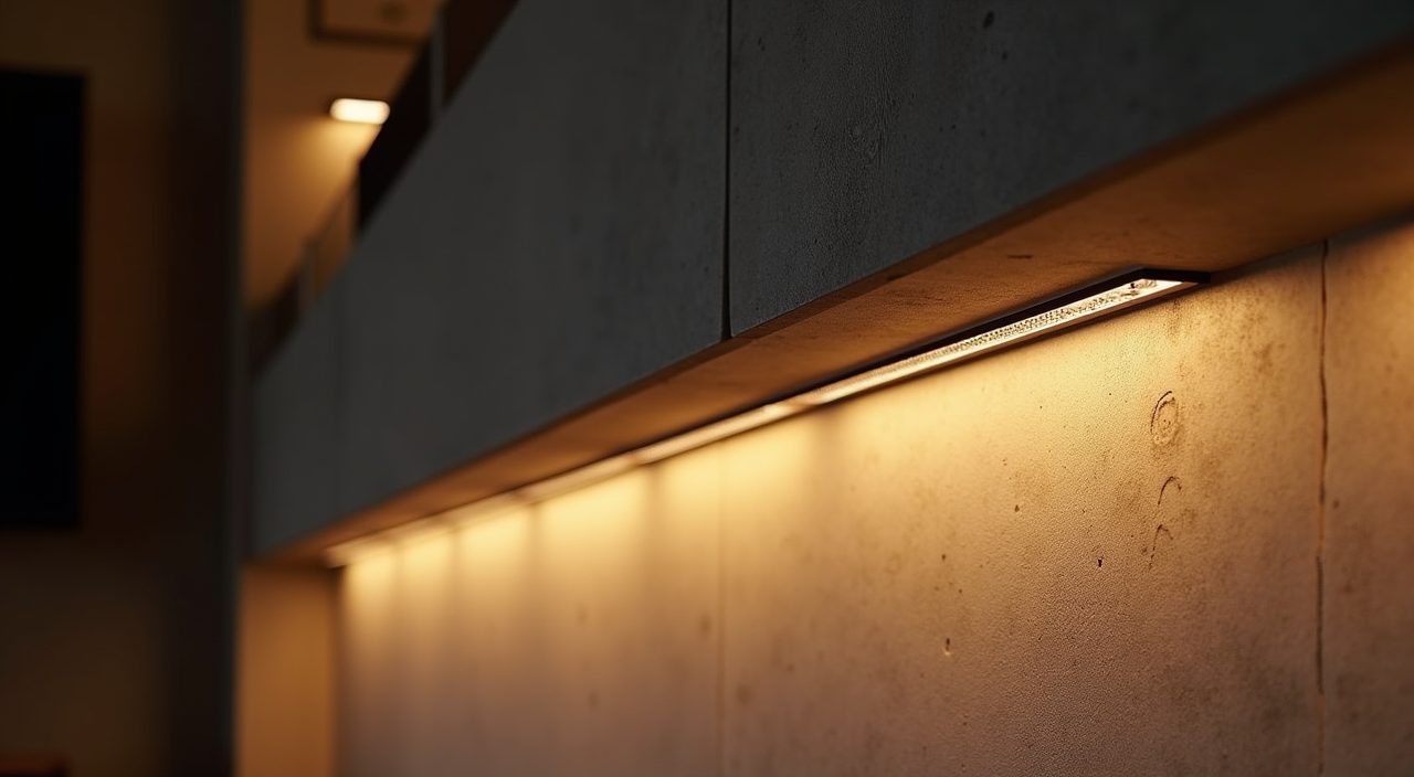 Cove and skirting LED night glow detail in a contemporary landed home living room