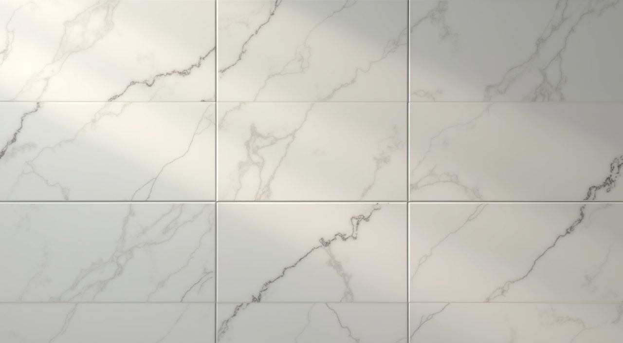 Minimalist Singapore bathroom large-format porcelain wall tile detail with tight matching grout