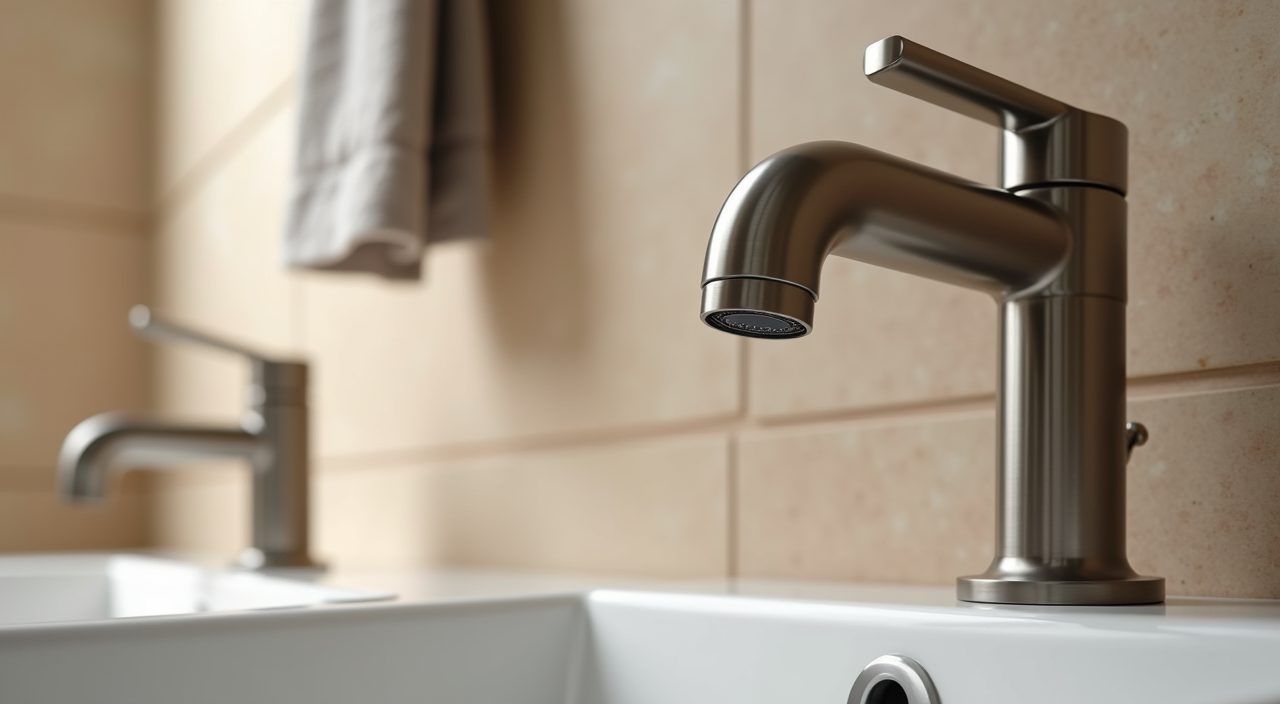Coordinated brushed gunmetal tapware and hardware in a modern contemporary Singapore bathroom
