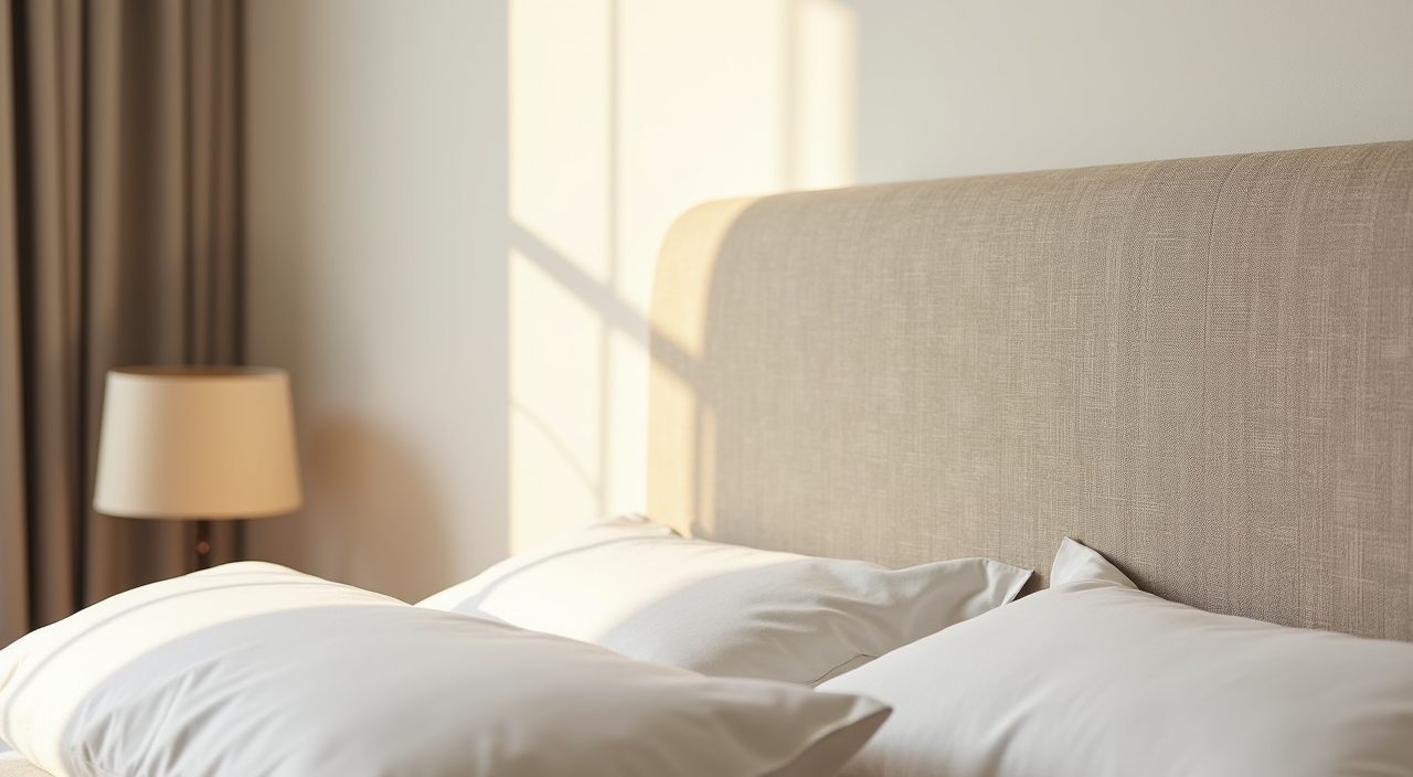 Close up of a woven fabric headboard texture in a small Singapore HDB bedroom