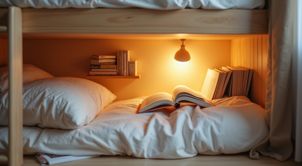 Cosy reading nook under a loft bed in a small Singapore kids bedroom