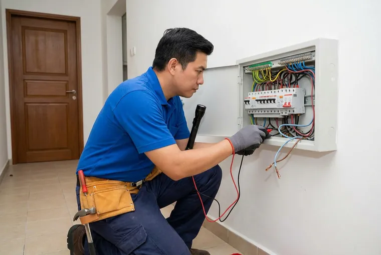 Electrician resolving power tripping at a landed home